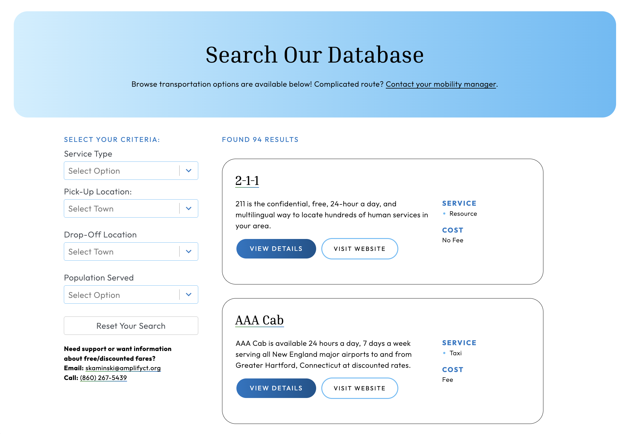 search the database